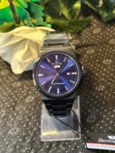 Successway Men's Analog Watch – Blue Dial, Black Strap (Water Resistant)