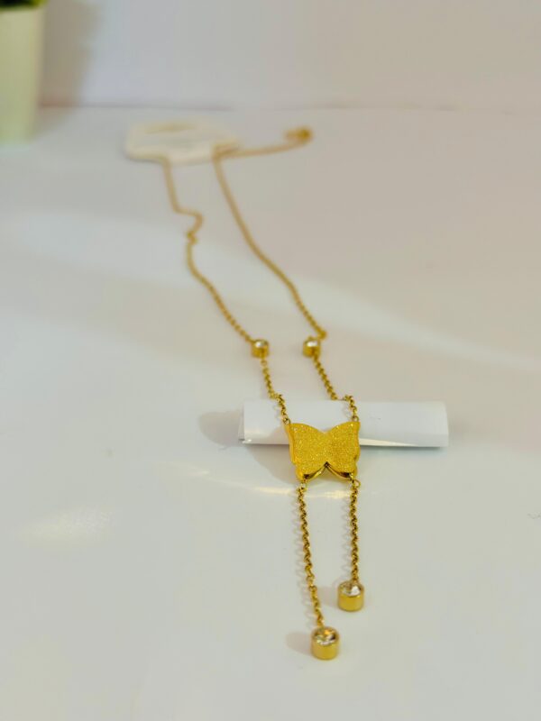 Golden Butterfly Pendant Necklace - Image 2