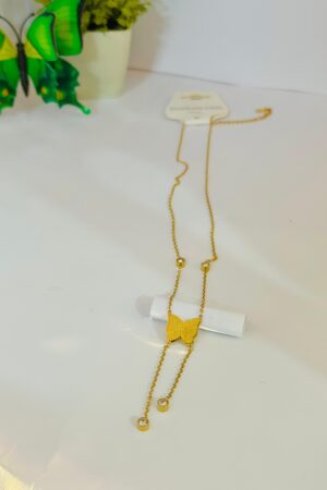 Golden Butterfly Pendant Necklace
