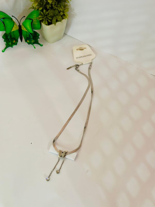 Stainless Steel Butterfly Pendant Necklace