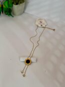 Elegant Black & Gold Pendant Necklace 