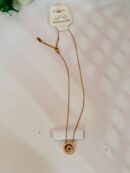 Gold-Tone Round Pendant Necklace – Stainless Steel