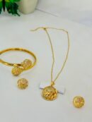 Gold-Tone Jewelry Set (Necklace, Earrings & Bracelet)