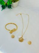 Gold-Tone Jewelry Set (Necklace, Earrings & Bracelet)