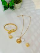 Gold-Tone Jewelry Set (Necklace, Earrings & Bracelet)